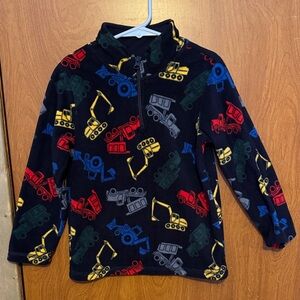 2/$10.00 Multicolor Construction Print 1/2 zip fleece